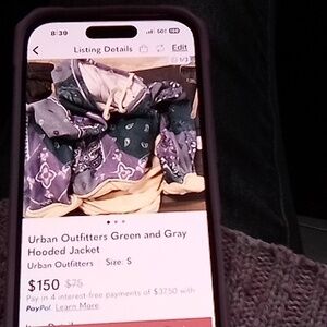 Urban Outfitters Purple and Cream Bandana Jacket